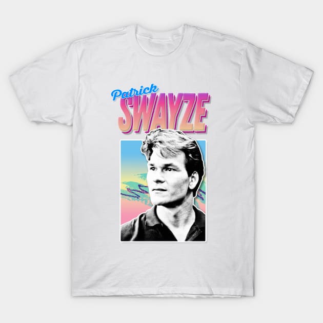 Patrick Swayze -  90s Styled Retro Graphic Design T-Shirt by DankFutura